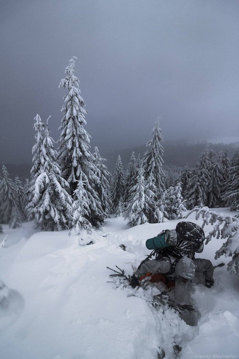 зима, карпаты, зимний поход, поход, хребет, пишконя, турист, снег, глубина,, Алексей Медведев