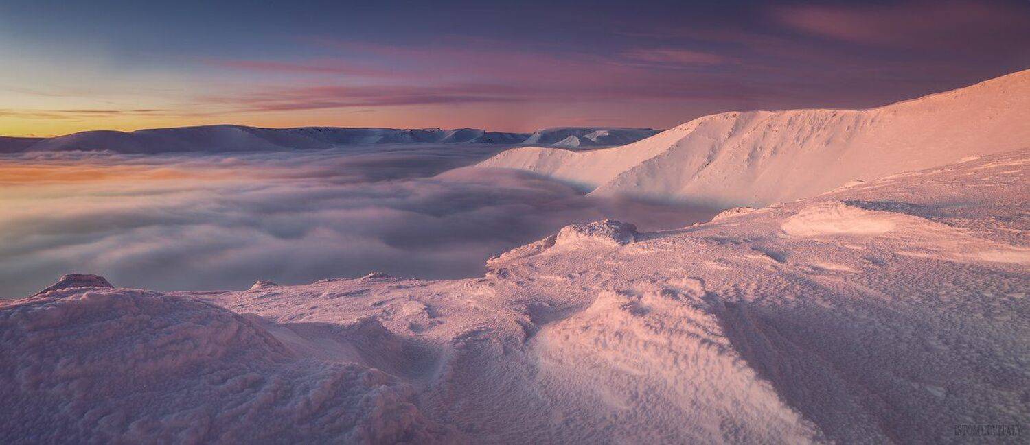хибины,горы,туман,закат,сумерки,панорама,свет,тень,красиво,россия,горы, Виталий Истомин