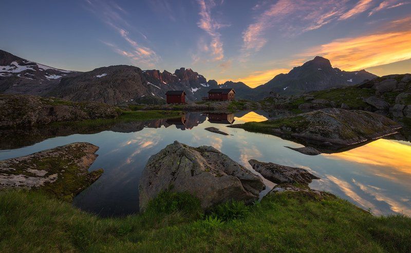 norway, норвегия, море, путешествие, lofoten, лофотены Хижины \