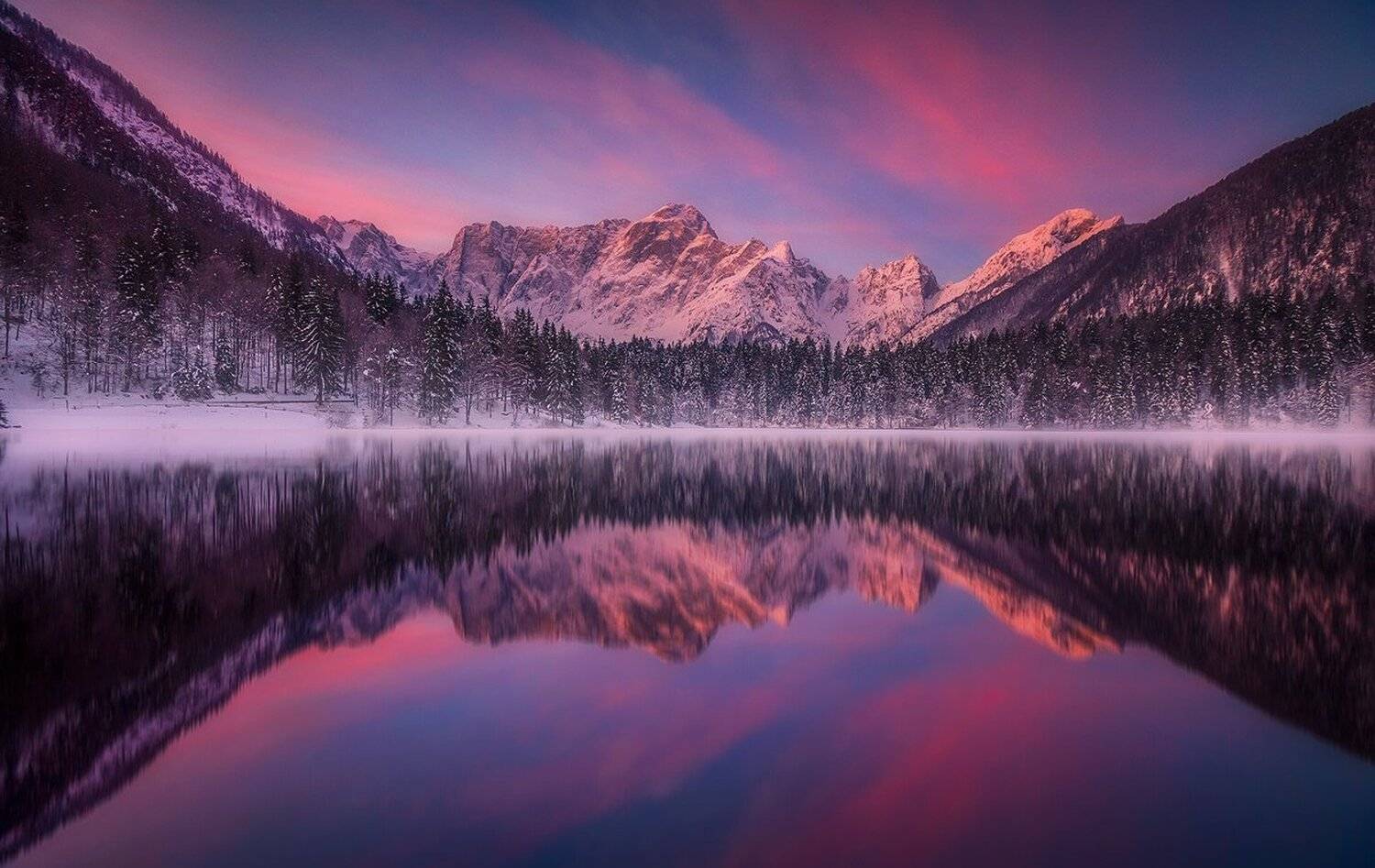 laghi di fusine italy alps mountain snow winter landscape, Roberto Pavic