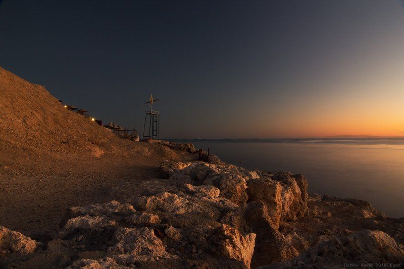 Египет, камни, свет, солнце, море, закат. вечер, берег,  Вечернее безмолвие Красного моря фото превью