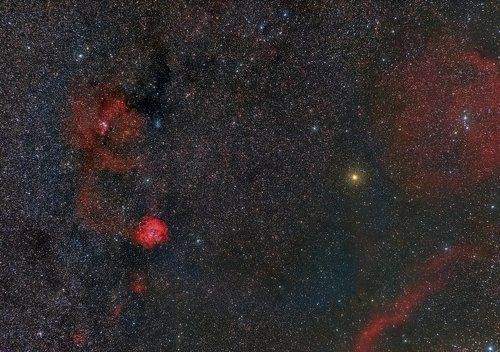 NGC2244 Rosette Nebula и Orion Constellation Stars