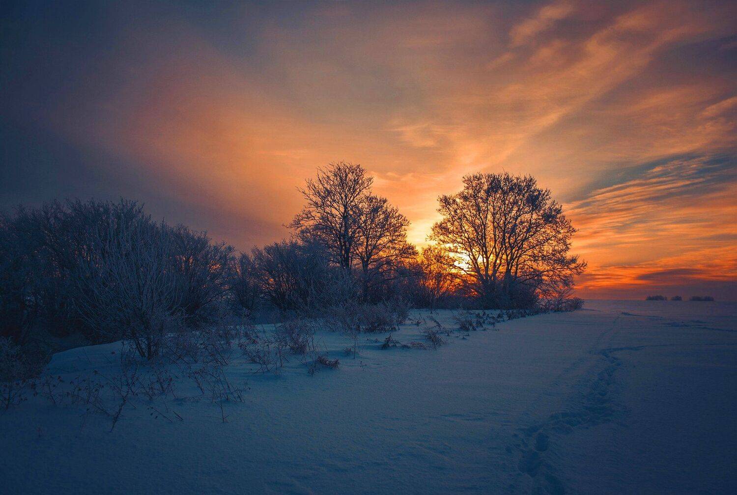 фото, природа, пейзаж, зима, закат, мороз, Екатерина