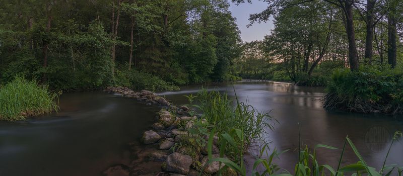 пороги река рассвет утро заморозка лес Ислочь фото превью