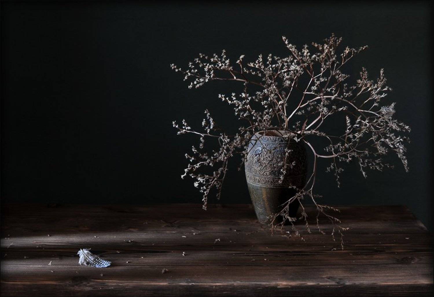 натюрморт, перо , сухоцвет, Елена Соловьёва