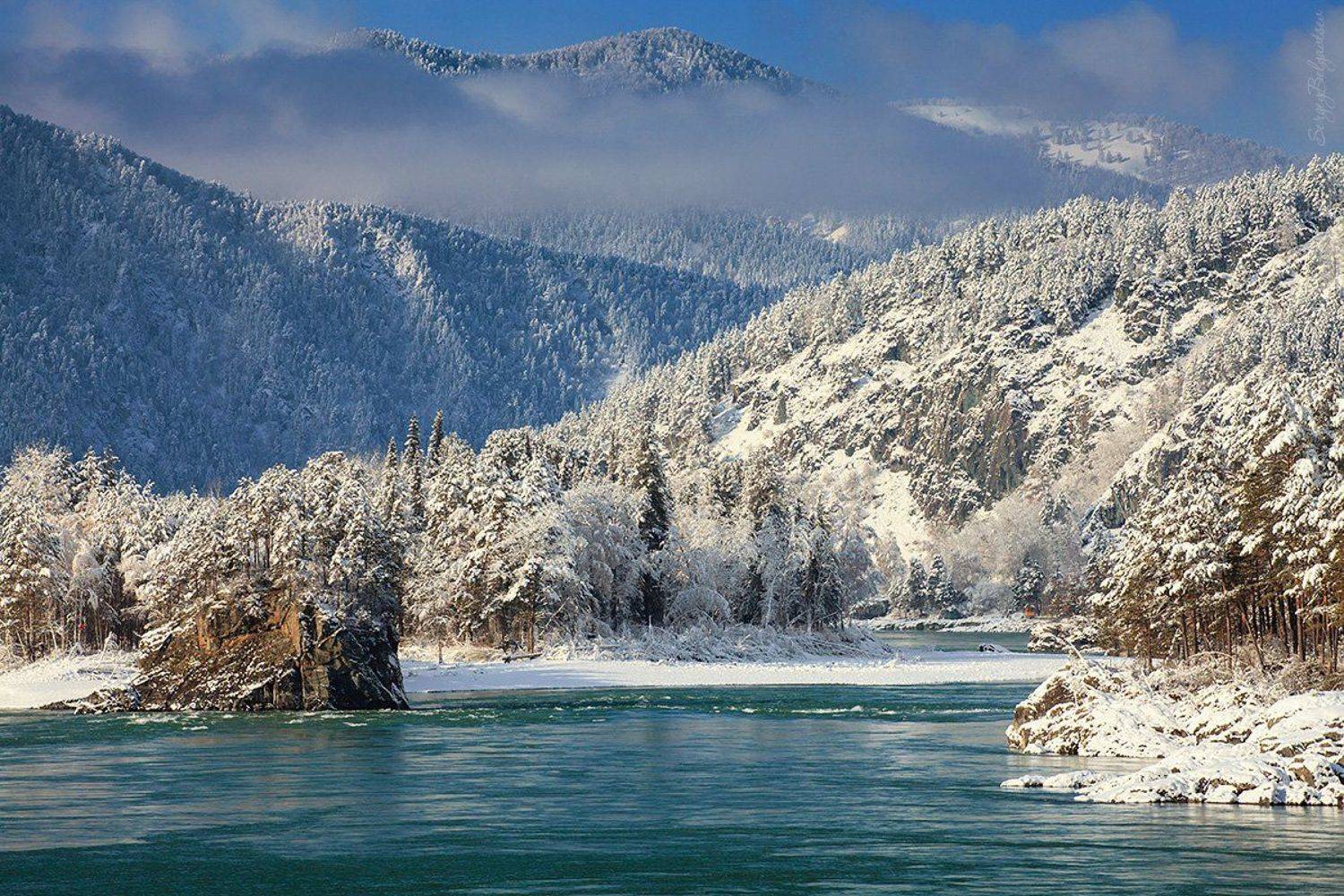 республика, алтай, горный, река, гора, горы, скала, скалы, ноябрь, 2016, тайга, сосна, сосны, Сергей Белявцев