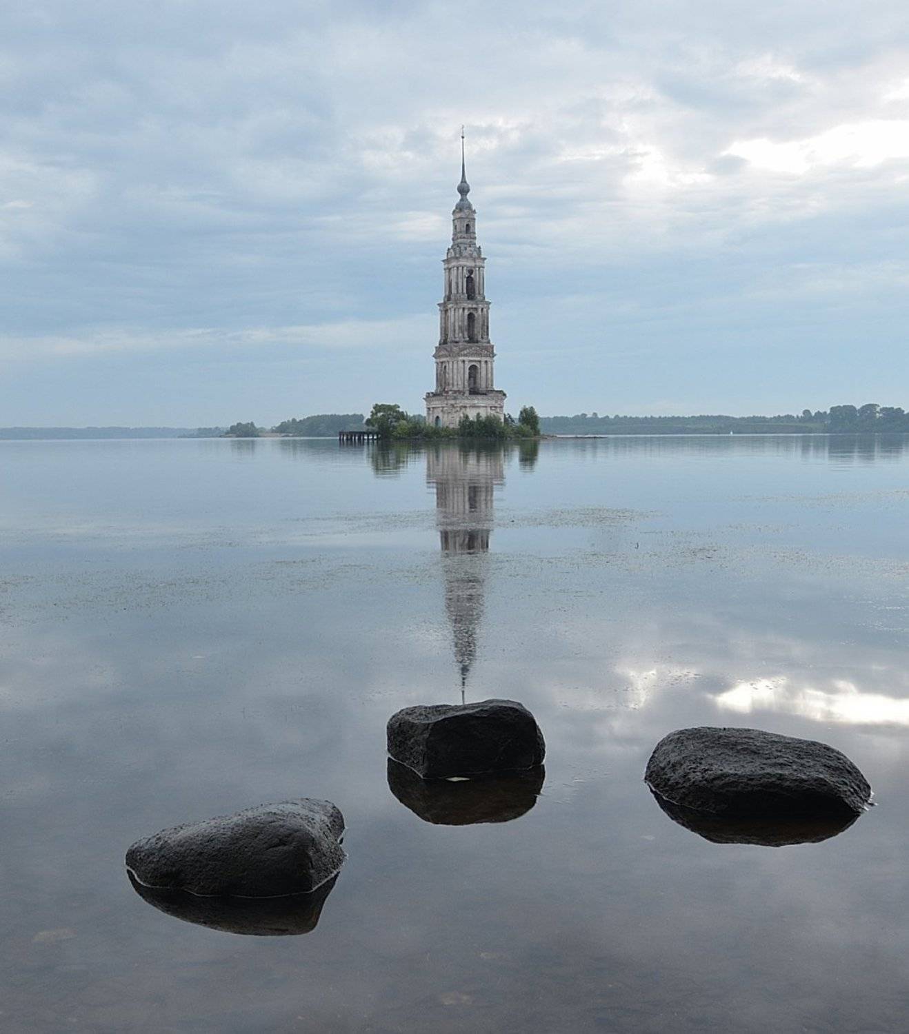 путешествие, пейзаж, россия, калязин, лето, nikond7000, отражение, вода, камни, Павел Афанасьев