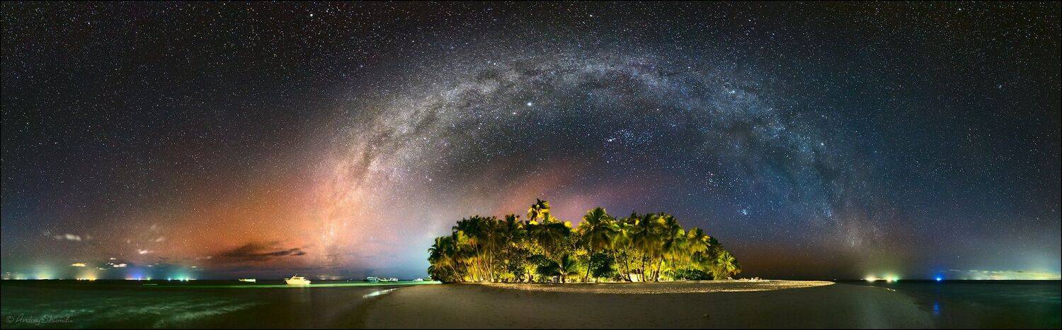 мальдивы, млечный путь, галактика, звезды, звездное небо, Андрей Шумилин