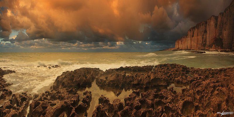франция,france,étretat Оранжевые дожди Океана фото превью