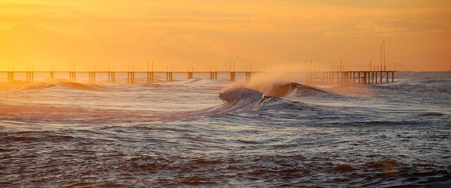 утро, волна, пирс, море_средиземное, VictorSe