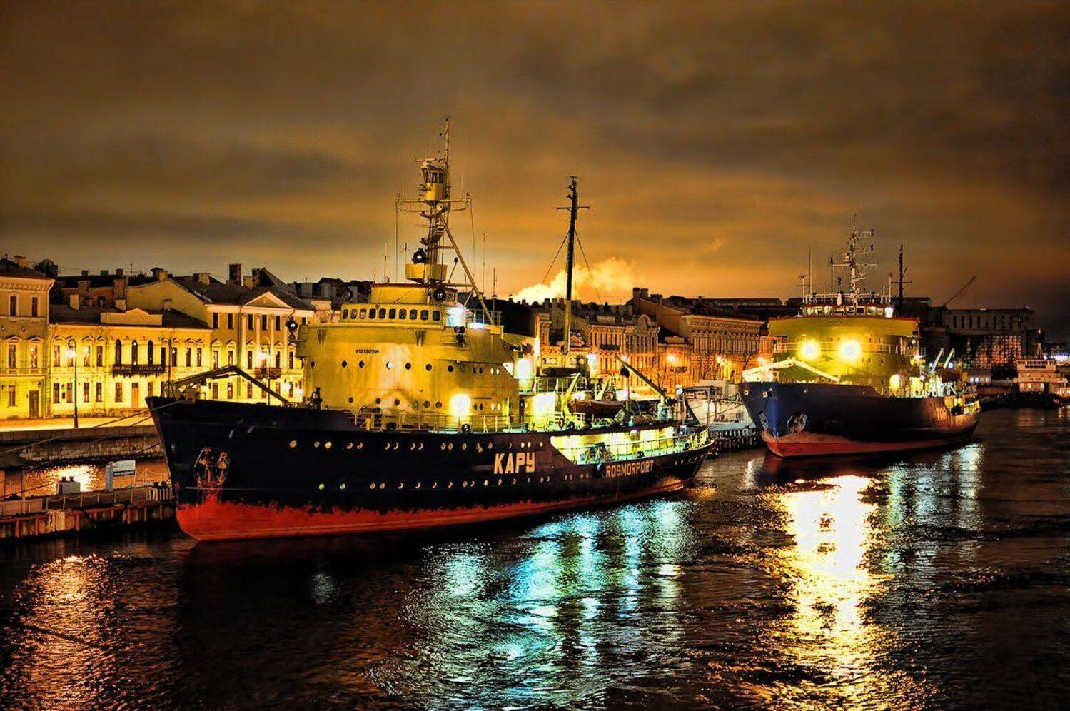 ледоколы, кару, тор, нева, питер, вечер, английская, набережная, Алексей Смирнов