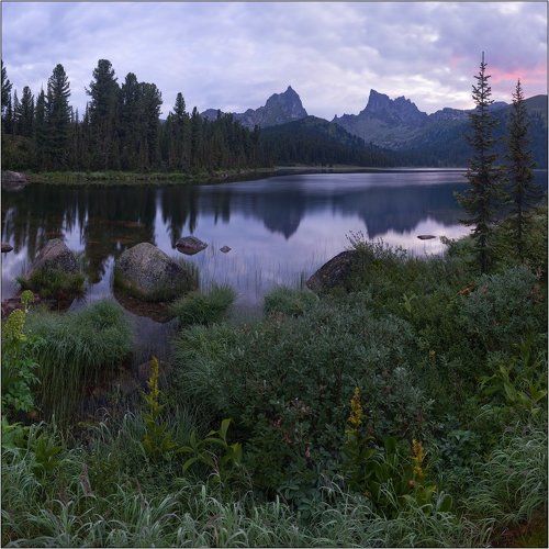 ХМУРОЕ УТРО НА СВЕТЛОМ ОЗЕРЕ