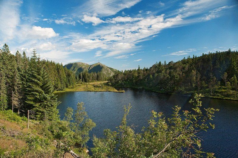 норвегия, берген, пейзаж, горы Берген за горами фото превью