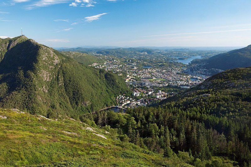 норвегия, берген, пейзаж, горы Берген уже не за горами фото превью