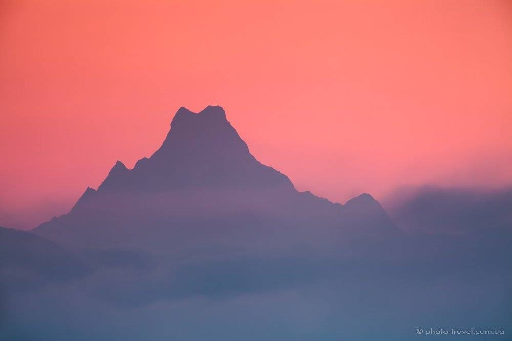 гималаи, горы, мачапучаре, непал, рассвет, силуэт, вершина, гора , пик, хвост, Антон Янковой (www.photo-travel.com.ua)