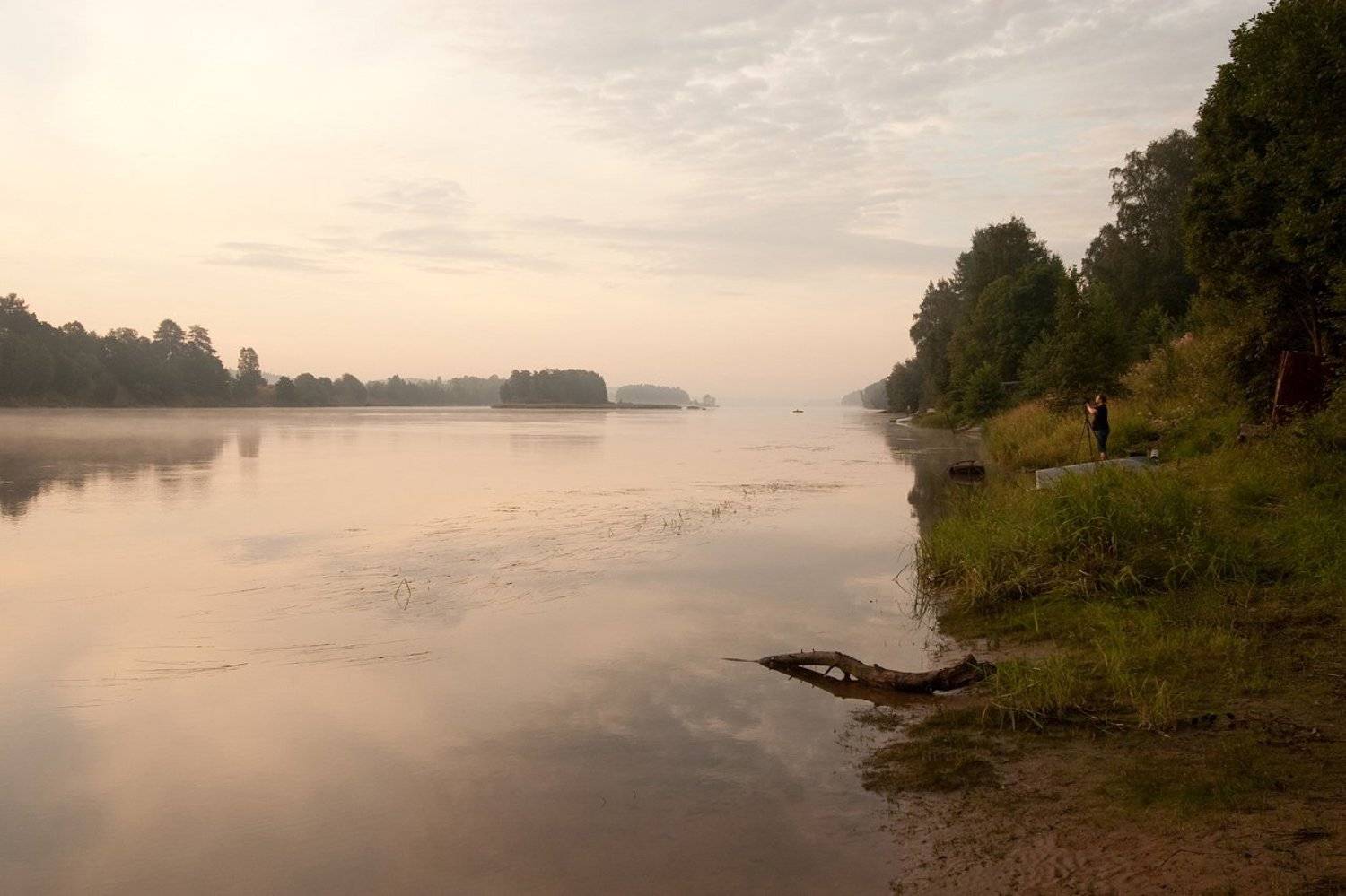 река, вуокса, утро, Михаил