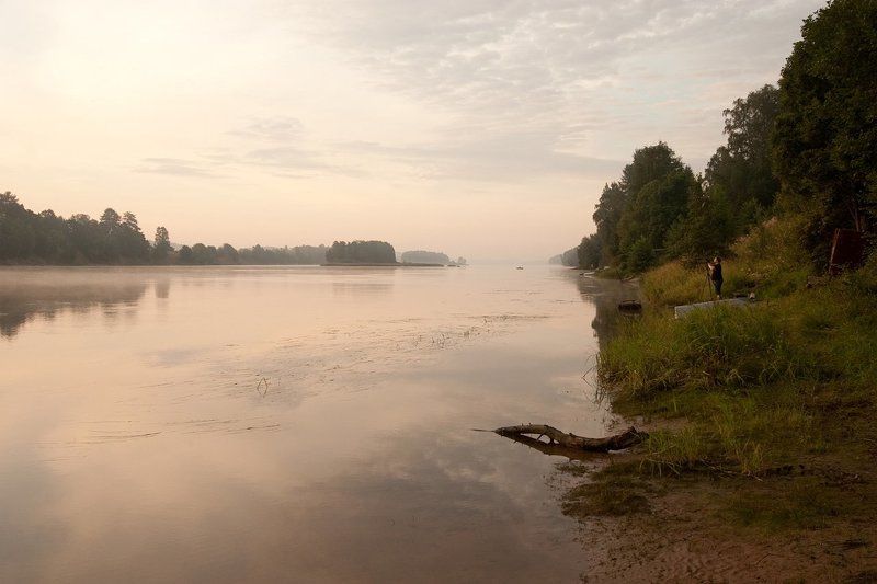 река, вуокса, утро утро на Вуоксе фото превью