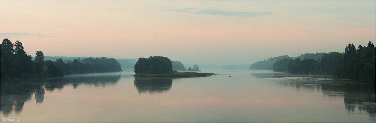 вуокса, река, утро, Михаил