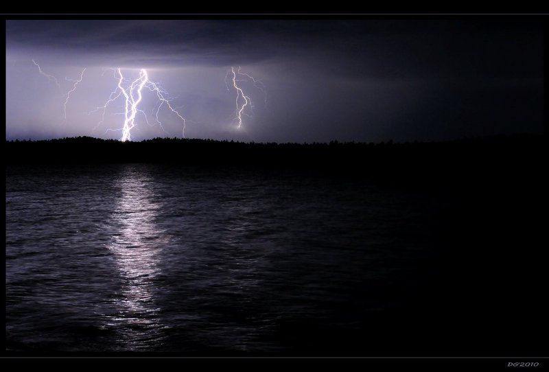 финляндия, гроза, озеро, вода Dance of Energy. фото превью