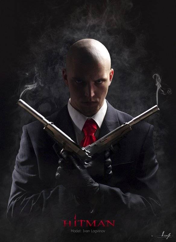 хитмен, лысый, hitman, пистолет, дым, Андрей Ковалев