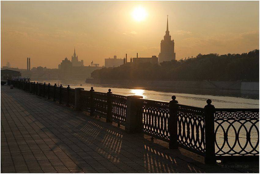 город, москва, набережная, рассвет, сталинка, украина, высотка, москва река, кулешов евгений, Кулешов Евгений