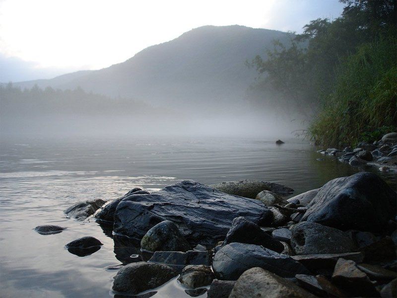 На реке фото превью