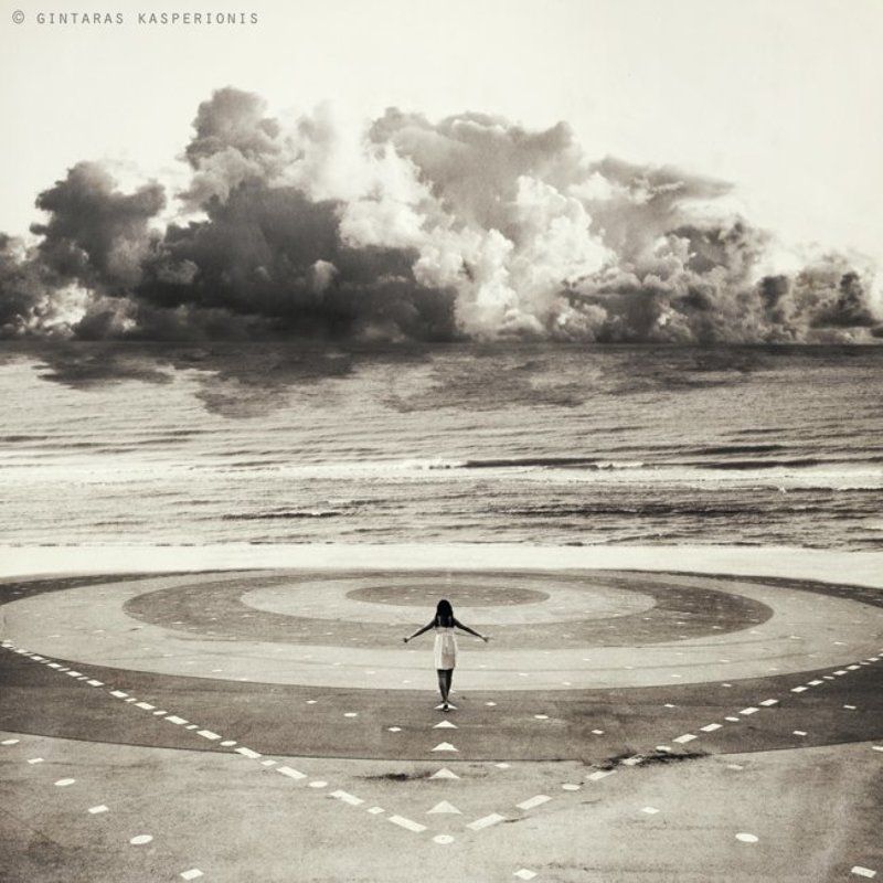 girl, toned, sea, sky, clouds, lines Balance фото превью