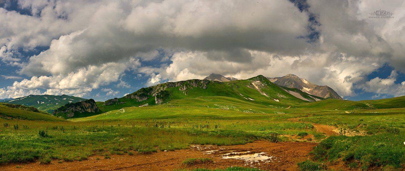 плато, лагонаки, гора, облака, Вадим
