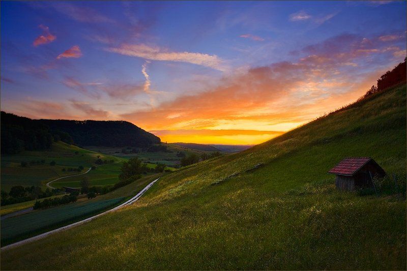 Летний закат фото превью