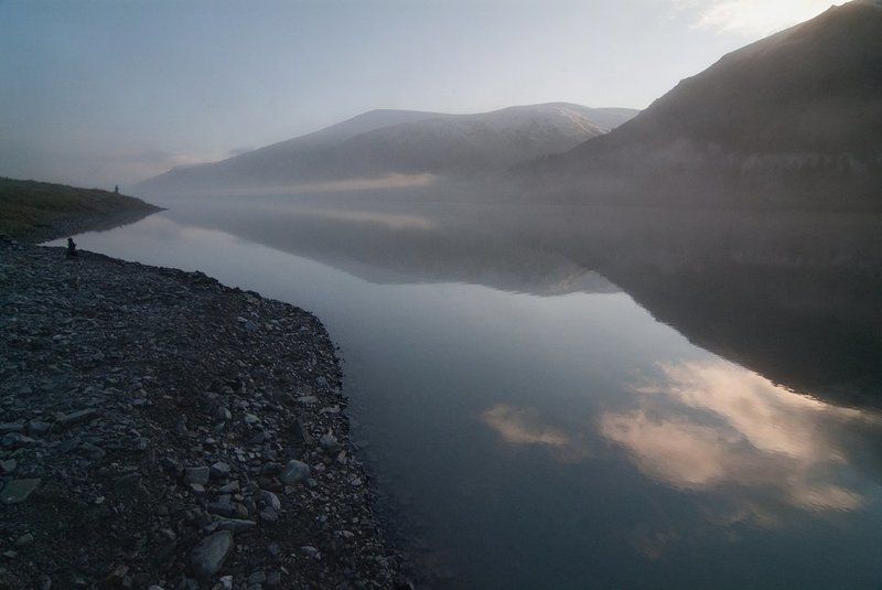 горы, реки, озера Утро фото превью