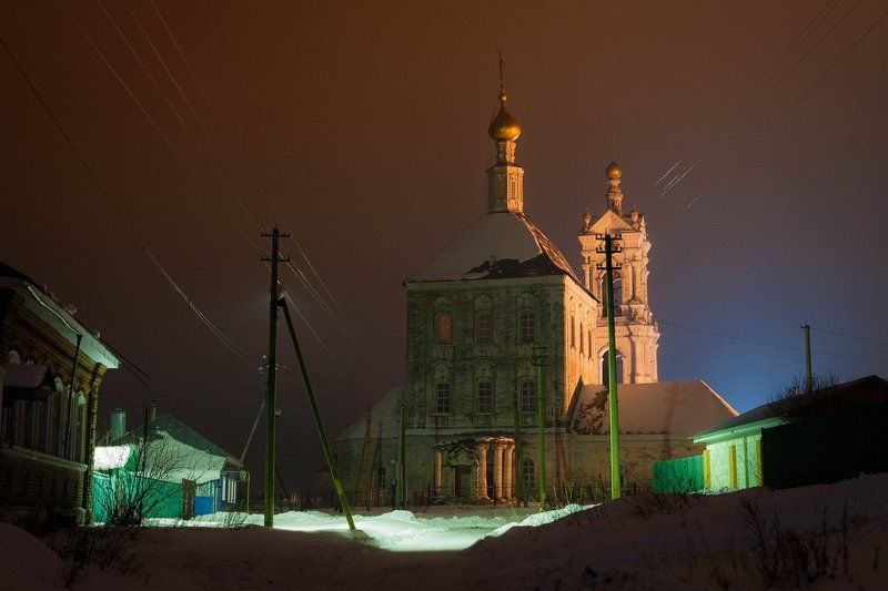 фото, ночь, зима, рязань, касимов, погост, архитектура, церковь Ночной Погост фото превью