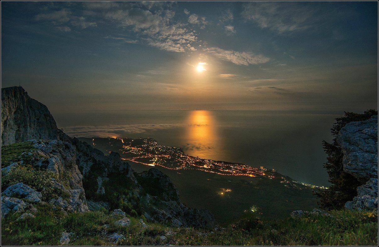 крым, ночь, море, луна, АНАТОЛИЙ ДОВЫДЕНКО