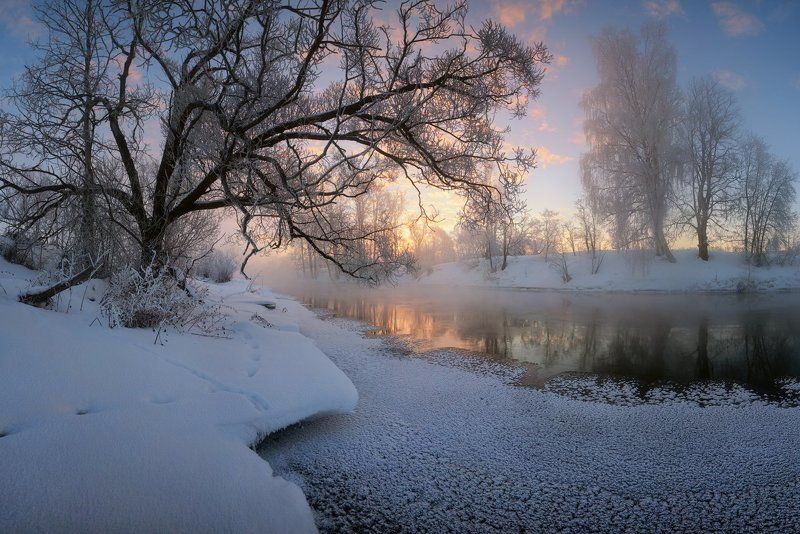 Зимняя речка фото превью