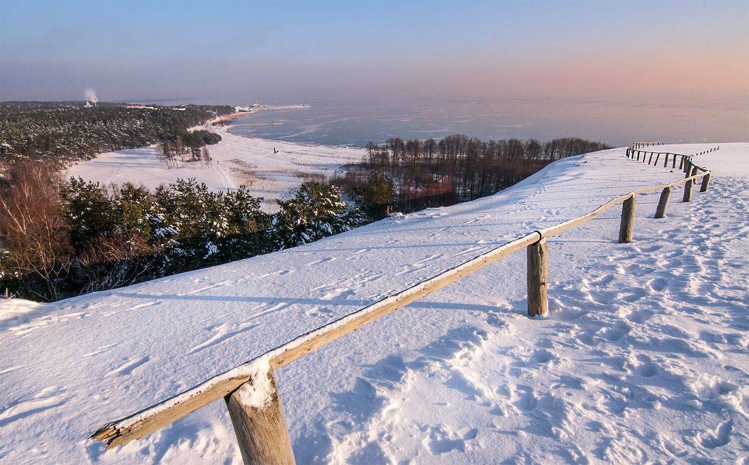 dunes parnidi,nida,winter,sunrise,city,lagoon, Daiva Cirtautė