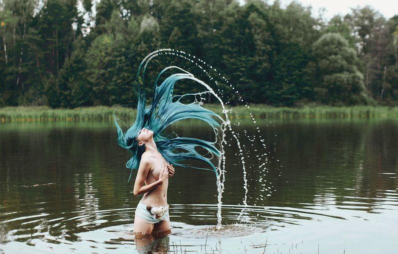 девушка лето волосы арт лицо ... фото превью