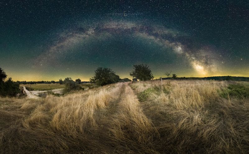 astrophotography, astronomy, galaxy, milky way, nightscape, night, sky, stars, long exposure, nature, bulgaria, space, panorama Crossroads фото превью