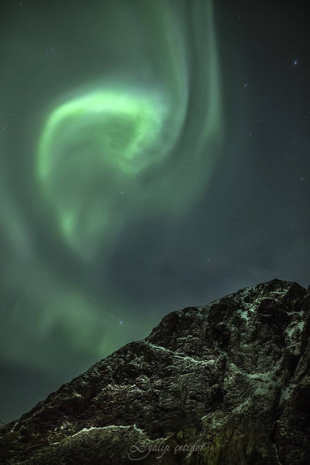 aurora borealis, aurora, night, landscape, landscapes, northern lights, norway, light, mountain, Galip &Ccedil;etiner