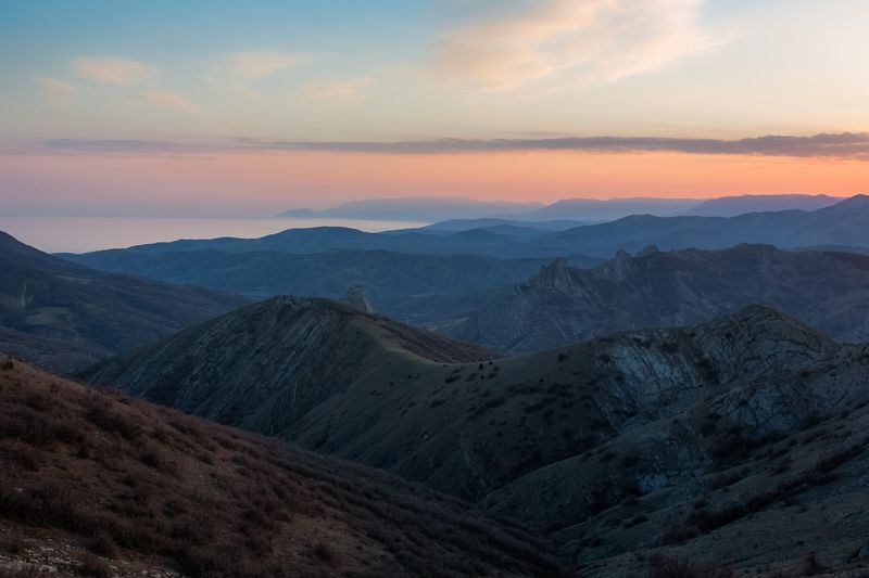 крым,закат,туман Закат над Таврией. фото превью