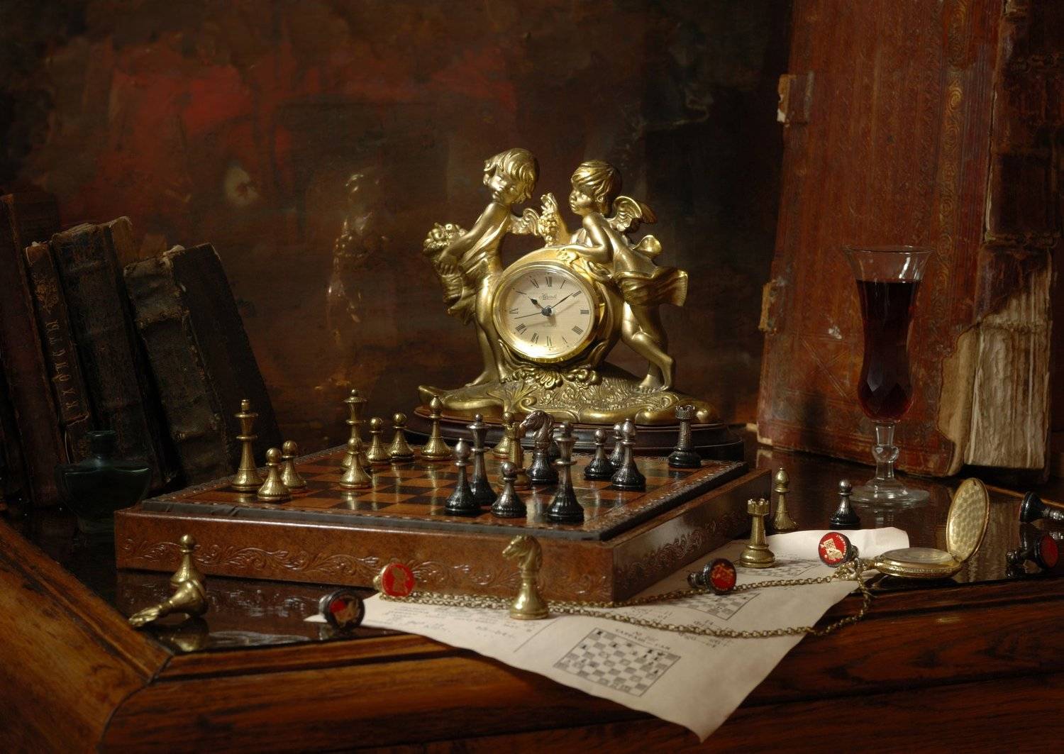 шахматы, часы, книги, Андрей Морозов