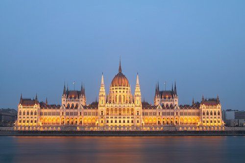 Budapest Parliament building at night