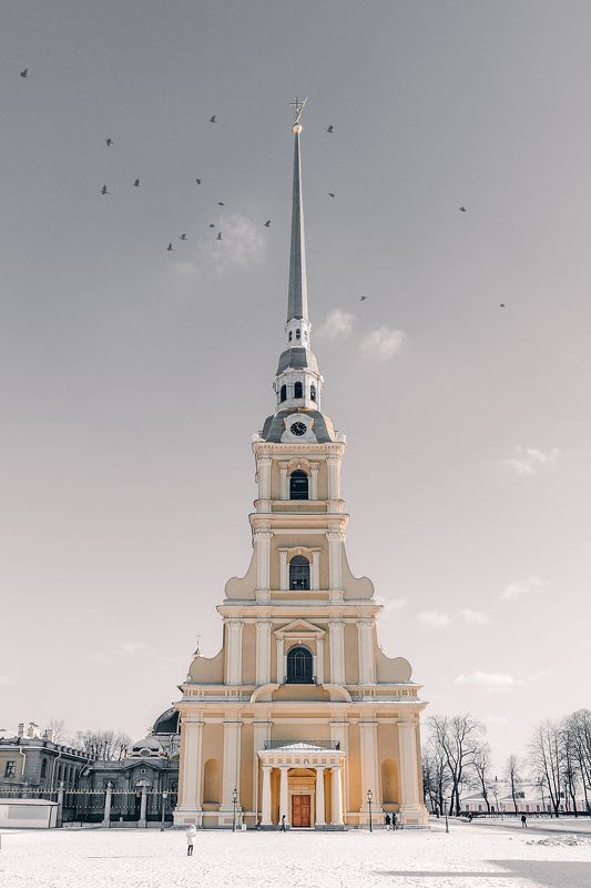 winter, russia, snow, спб, зима, снег, city, sky, небо, город Петропавловская Крепость фото превью