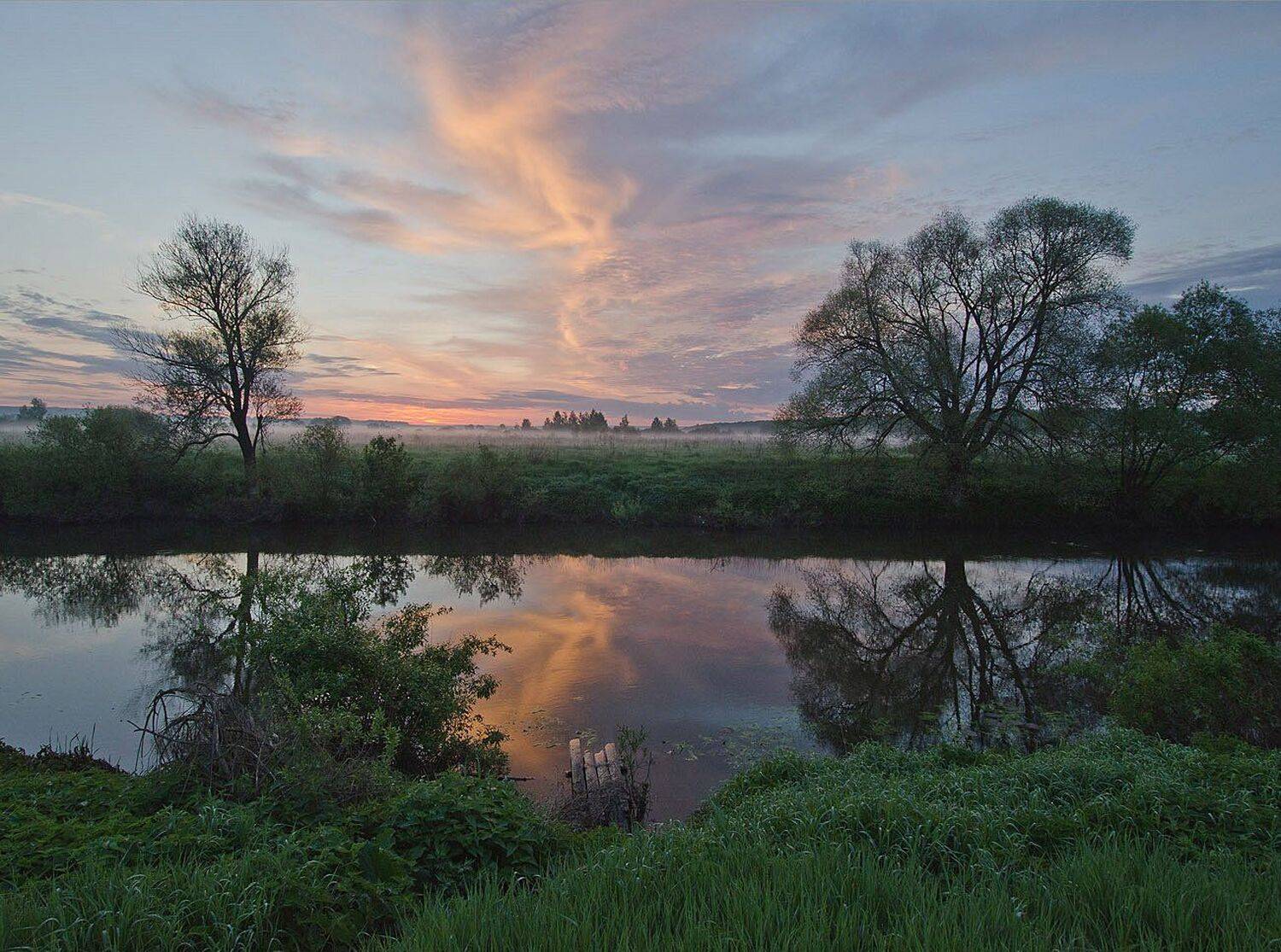 утро туман река упа першино, Михаил Агеев