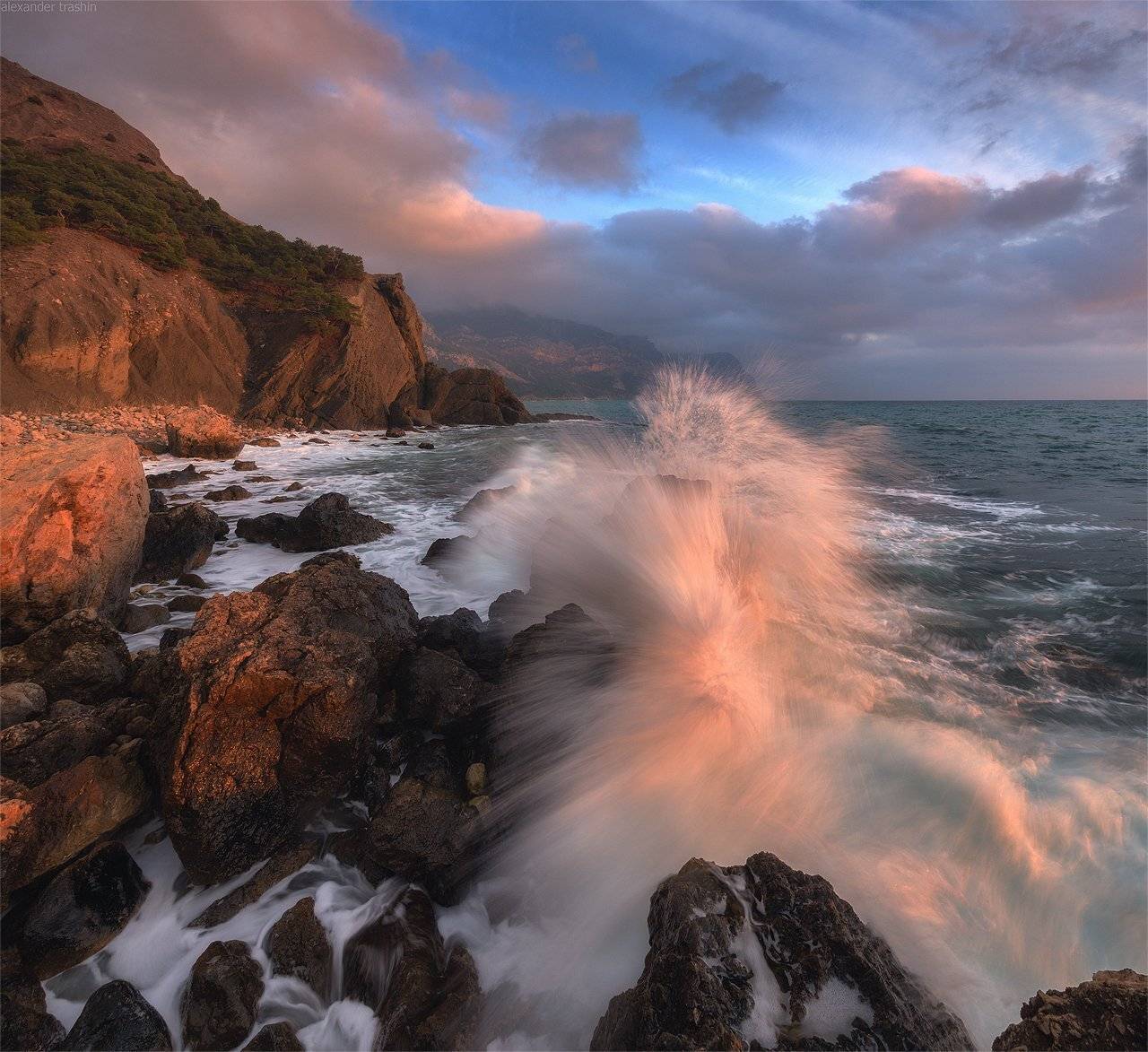 крым, балаклава, закат, зима, серая скала, Александр Трашин