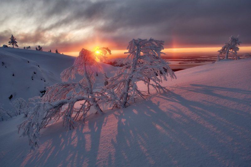 кольский полуостров, мурманская,кандалакша Солнце над заливом фото превью