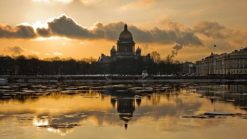 санкт, петербург, александр, алексеев, город, питер, нева, утро, исаакиевский, собор Утром... Нева фото превью