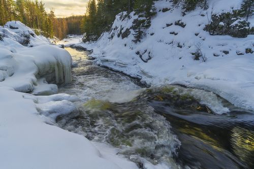 Водопад Кивач в феврале