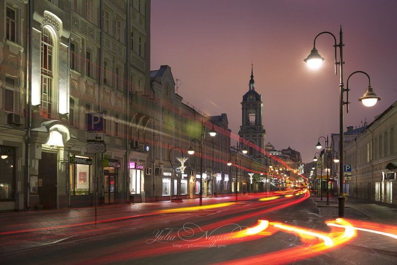 москва, город, восход, закат, зима, розовое, фонари, солнце, мороз, moscow, city, sunrise, sunset, winter, pink, lights, sun, frost Город никогда не спит  /  City never sleeps фото превью