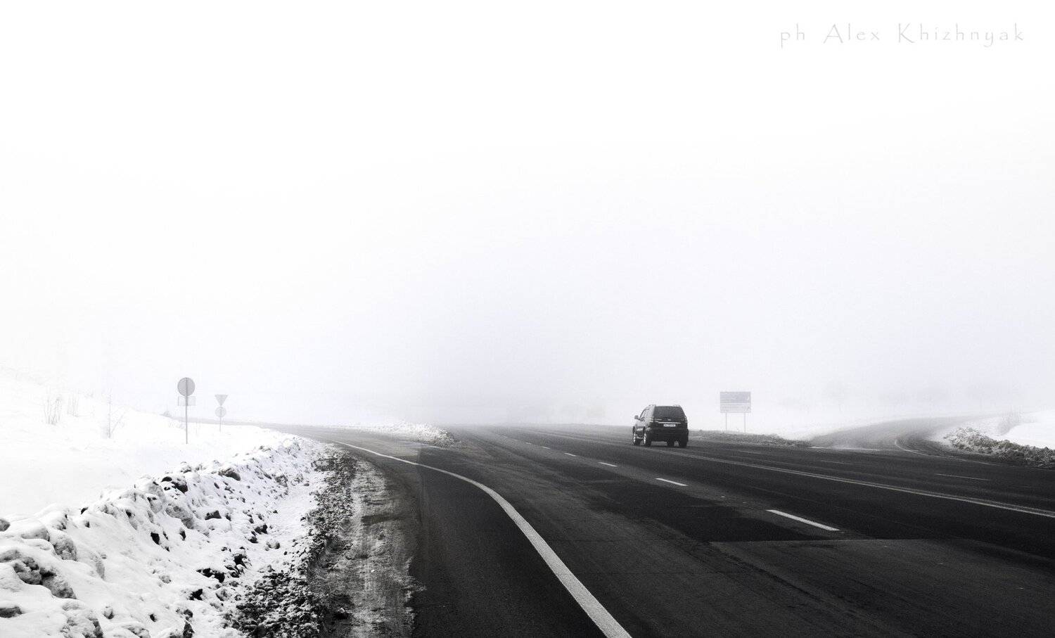 дорога, авто, туман, утро, снег, зима, Харьков, road, auto, winter, fog, Simplici_mortE