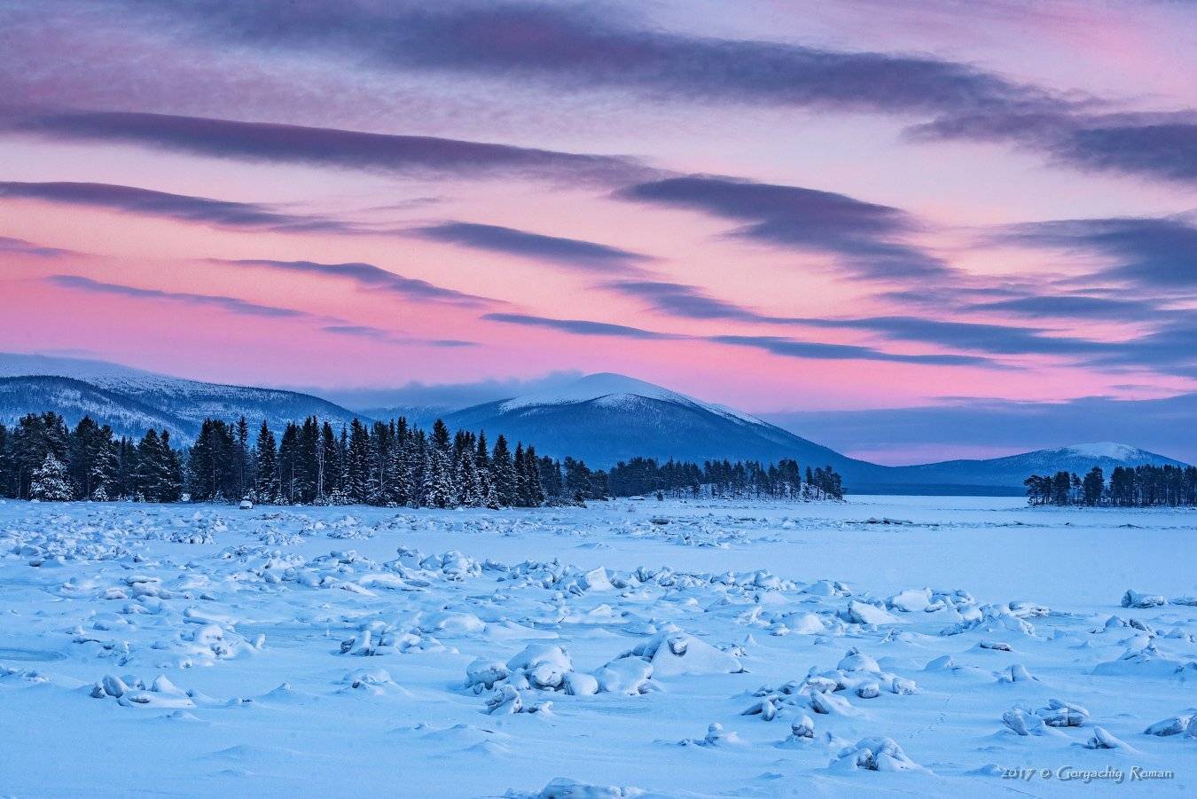 кольский, север,заполярье, лувеньга,зима, вечер, Роман Горячий