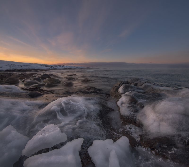 закат, Териберка, Кольский полуостров на закате фото превью